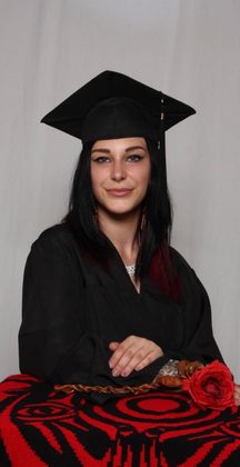 Kayla in a cap and gown
